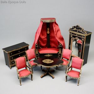 Luxury French Dollhouse Furniture in Ebony Finish