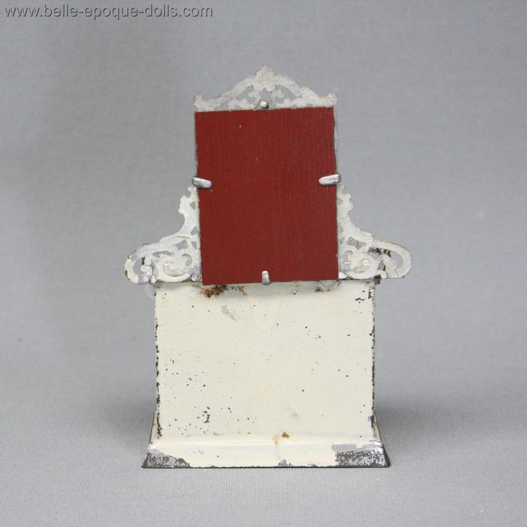 F.W. GERLACH manufacturing , Antique dolls house furniture fireplace with mirror , Antique Dollhouse miniature fire place