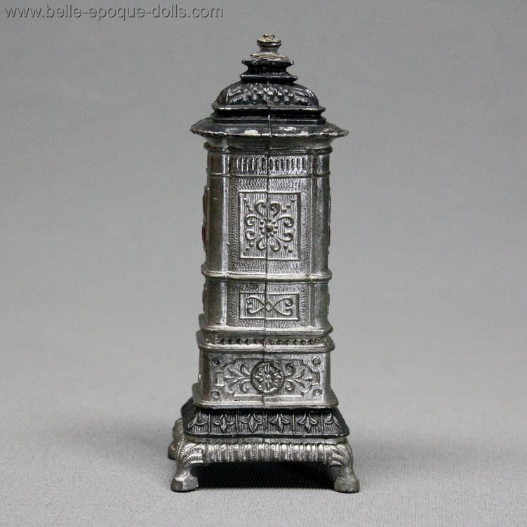 Antique Dollhouse miniature metal stove , Puppenstuben zubehor zinnofen
