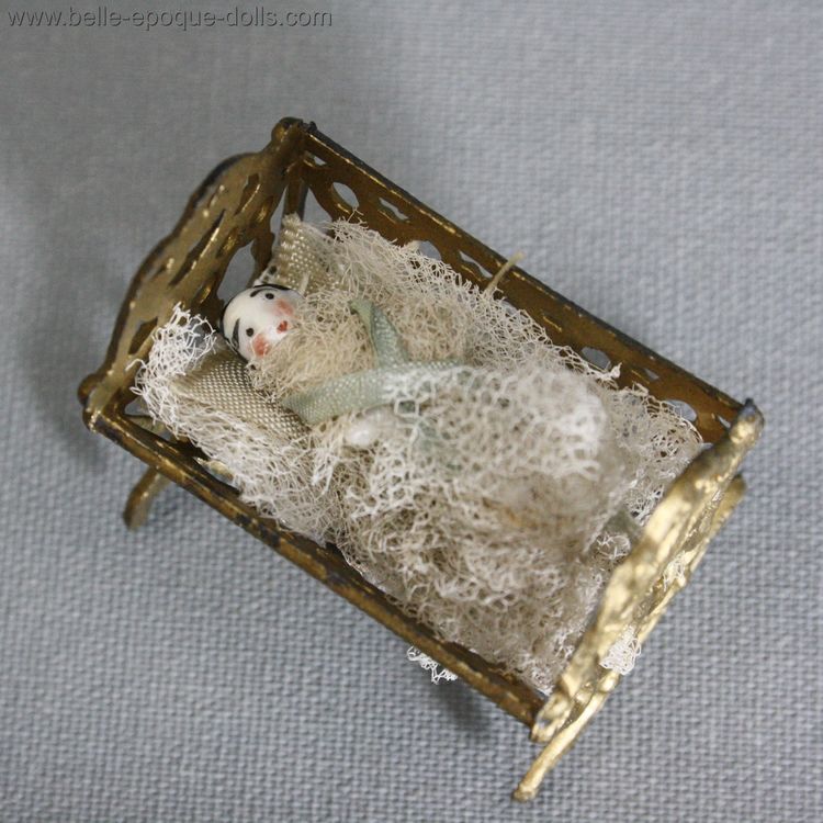 Antique Dollhouse miniature cradle , simon rivollet