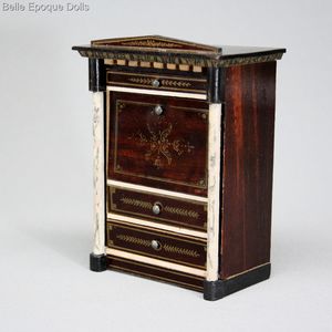 Antique dolls house furniture secretaire walterhausen , Antique Dollhouse miniature desk biedermeier , Puppenstuben zubehor 