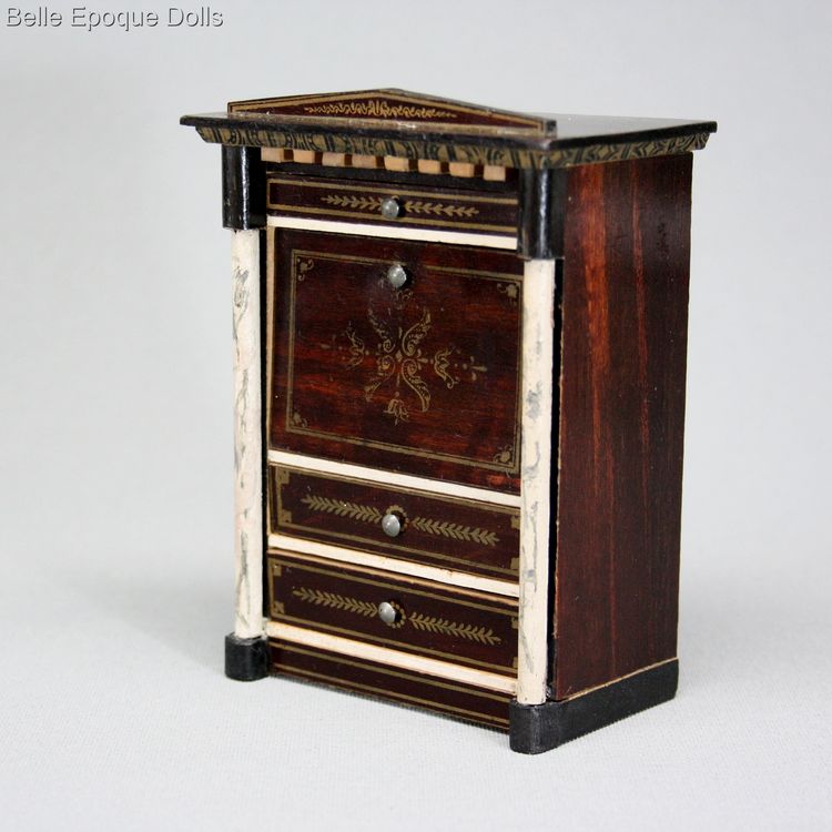 Puppenstuben zubehor , Antique Dollhouse miniature desk biedermeier , Puppenstuben zubehor