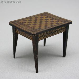 Antique Dollhouse Biedermeier Gaming Table