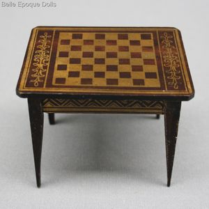 Antique Dollhouse miniature game table ,  , Puppenstuben zubehor 