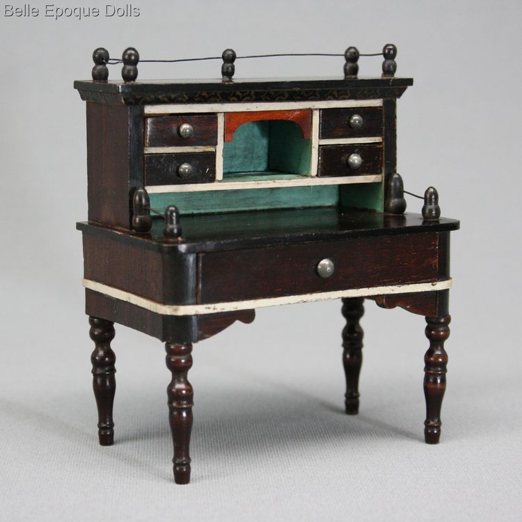 Antique Dollhouse miniature bonheur du jour , Puppenstuben zubehor biedermeier