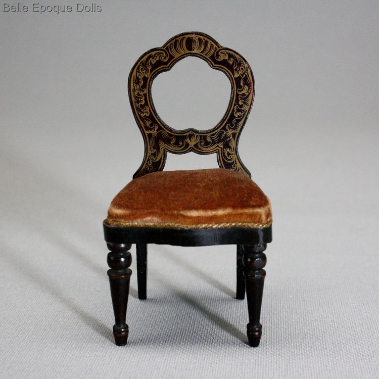 Antique Dollhouse miniature biedermeier chair , Puppenstuben zubehor waltershausen