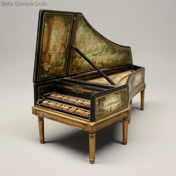 Puppenstuben zubehor Cembalo , Antique Dollhouse miniature Harpsichord  , Puppenstuben zubehor Cembalo