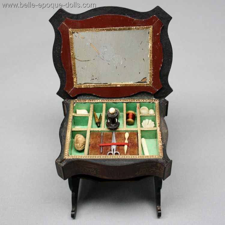 Antique Dollhouse miniature sewing table , Walterhausen 