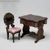 Antique Dollhouse miniature sewing table , Antique dolls house furniture biedermeier boulle , Puppenstuben Biedermeier zubehor  