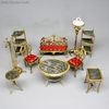 erhard shne dollhouse accessories furnishings , german erhard shne oval table ormolu  , alte puppenstuben erhard sohne 