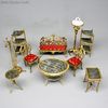 goldenes puppenstuben erhard söhne , german antique ormolu dollhouse accessories , dollhouse table erhard sohne furnishings 