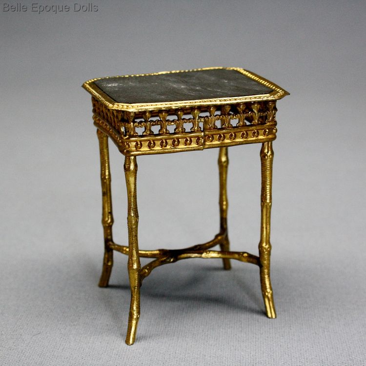 antique metal toys , dollhouse table erhard sohne furnishings , goldenes puppenstuben erhard shne