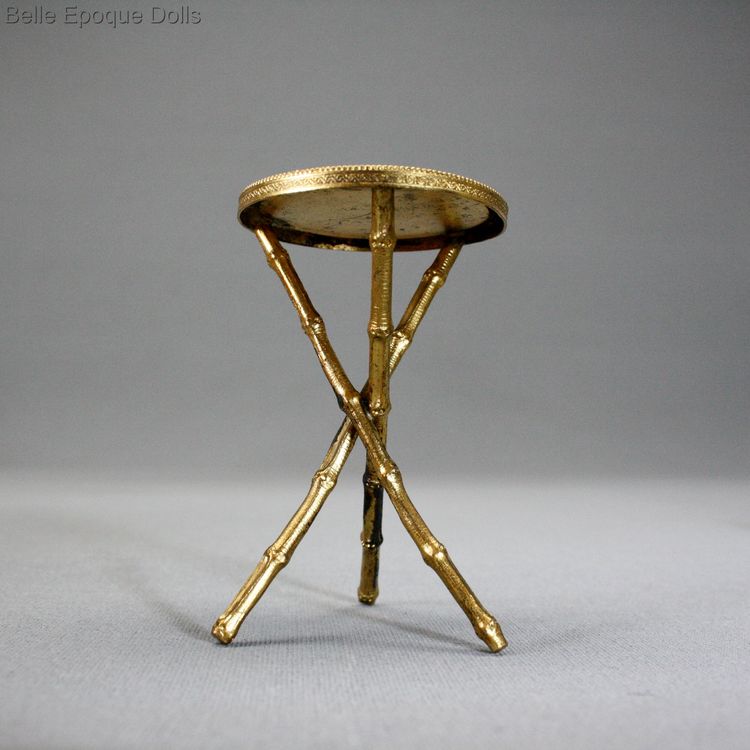 antique metal toys , erhard Shne goldenes puppenstuben , antique german dollhouse ormolu table