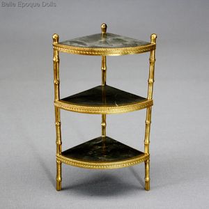 metal toys erhard shne  , antique miniature dollhouse corner shelf , goldenes puppenstuben zubehr 