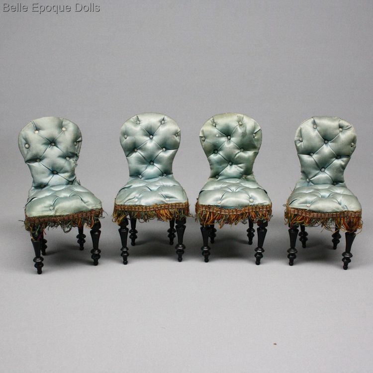 Tufted upholstery Napoleon III miniature salon , Gaultier fashion doll salon , Tufted upholstery Napoleon III miniature salon
