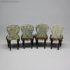 Tufted upholstery Napoleon III miniature salon , Antique French salon furniture ,  Möbel Salon für antike französische modepuppe  