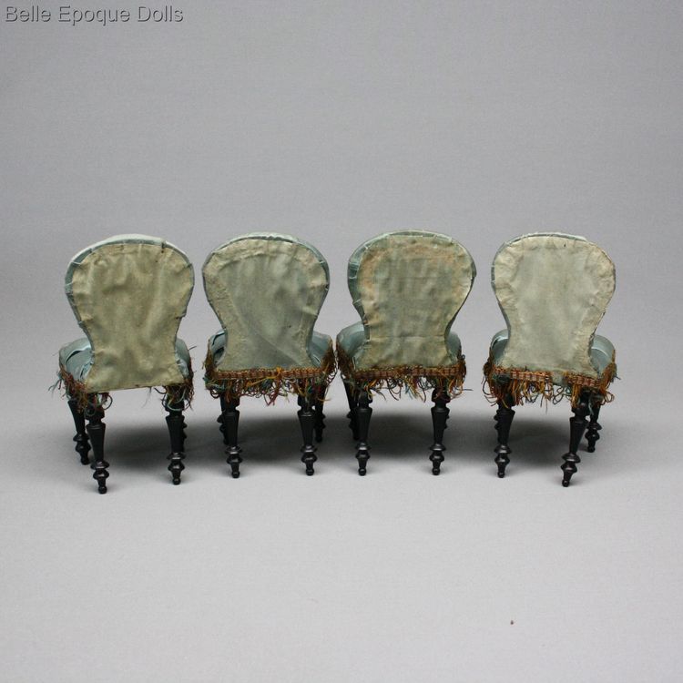 Gaultier fashion doll salon , Tufted upholstery Napoleon III miniature salon , antique French furnishings