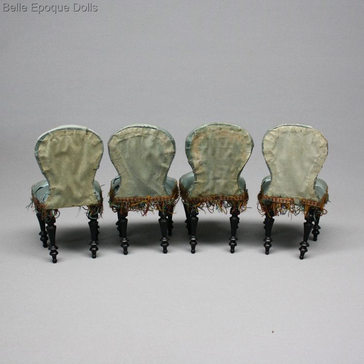 Gaultier fashion doll salon , Tufted upholstery Napoleon III miniature salon , antique French furnishings