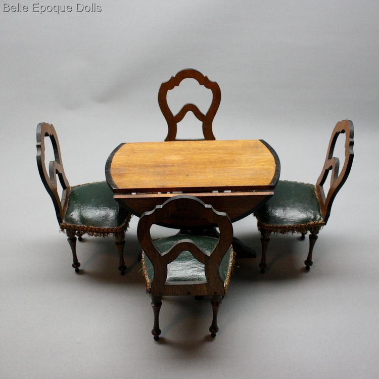 Etrennes Ville de Saint-Denis , french table and 6 chairs , Fashion doll dining furniture