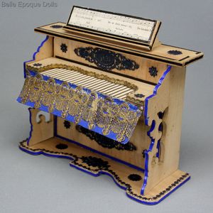 antique miniature salon furniture , badeuille furnishings harpsichord , dollhouse miniature for sale 