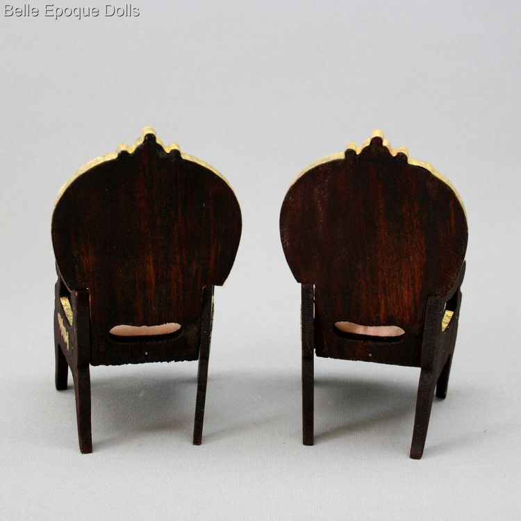 badeuille armchairs dollhouse , french armchairs miniature antique