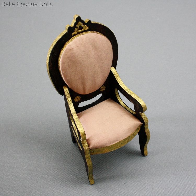 badeuille armchairs dollhouse , french armchairs miniature antique