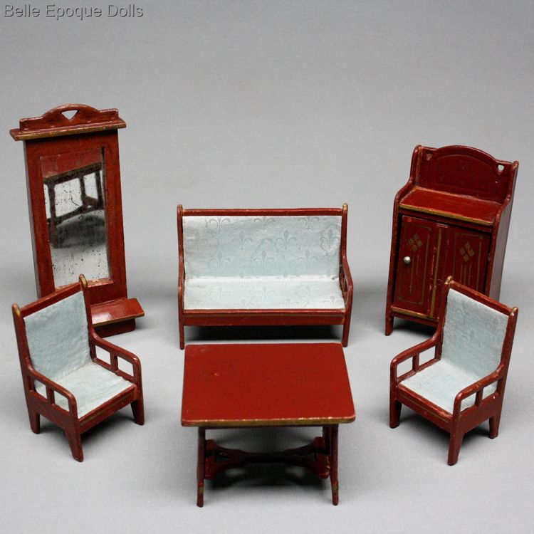 antique gottschalk furniture salon , Moritz Gottschalk pressed cardboard dollhouse furniture 