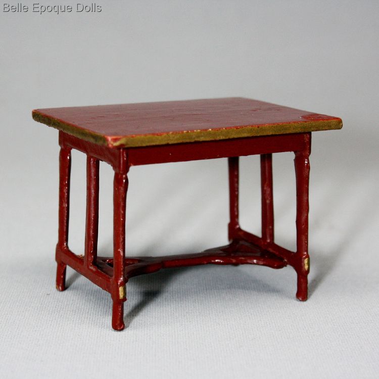 antique miniature dolls house , Moritz Gottschalk pressed cardboard dollhouse furniture 