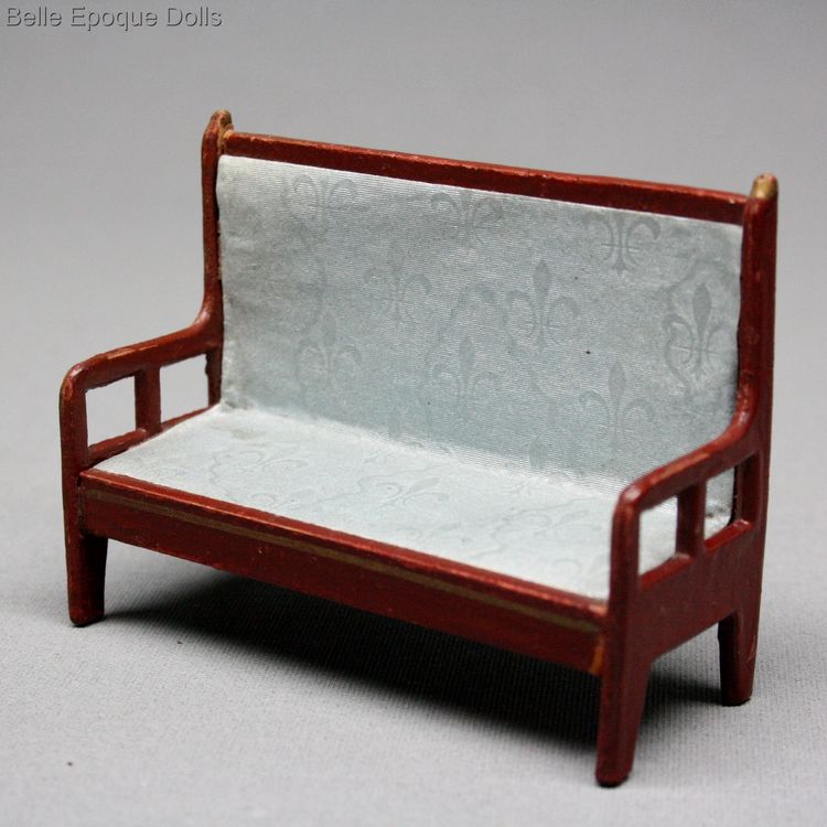 Moritz Gottschalk pressed cardboard dollhouse furniture  , antique miniature  , antique gottschalk furniture salon