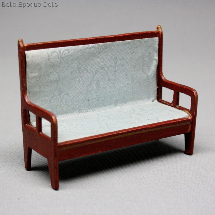 Moritz Gottschalk pressed cardboard dollhouse furniture  , antique gottschalk furniture salon , antique miniature dolls house