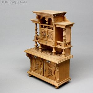 antique dollhouse dessert buffet with designs , antique miniature buffet , miniature antique dollhouse furniture 