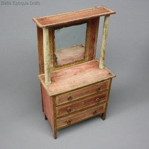 antique french furniture louis XVI , antique salon furniture fashion dolls , early French miniature furnishings 
