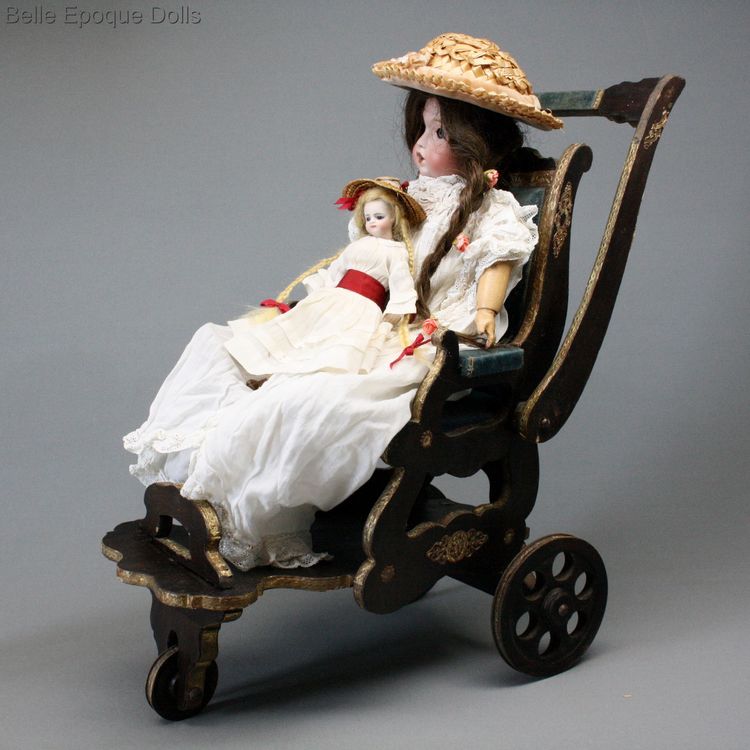 three wheel miniature doll carriage , miniature doll bebe stroller