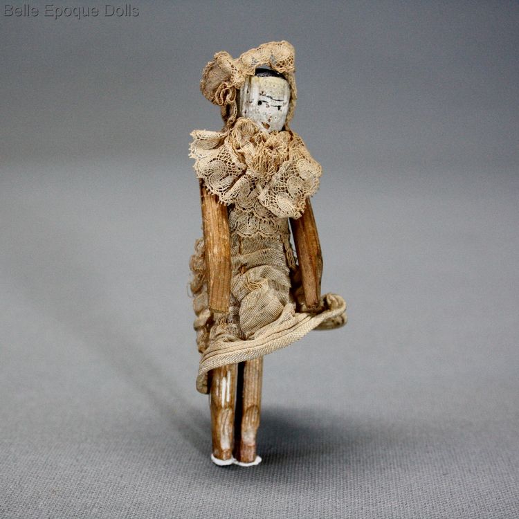 grdnertal doll , german wooden miniature doll