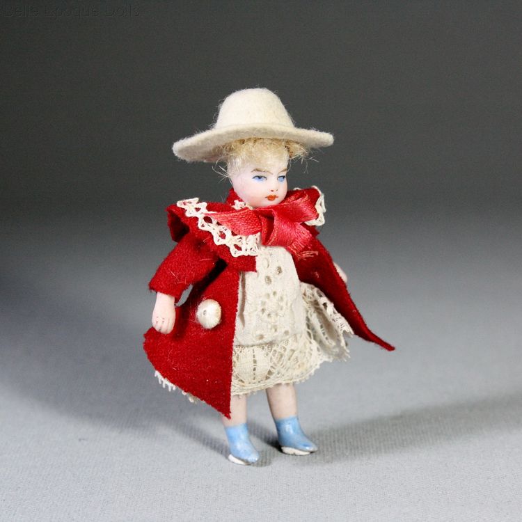 Antique french all bisque miniature doll , Antique  Lilliputian Doll