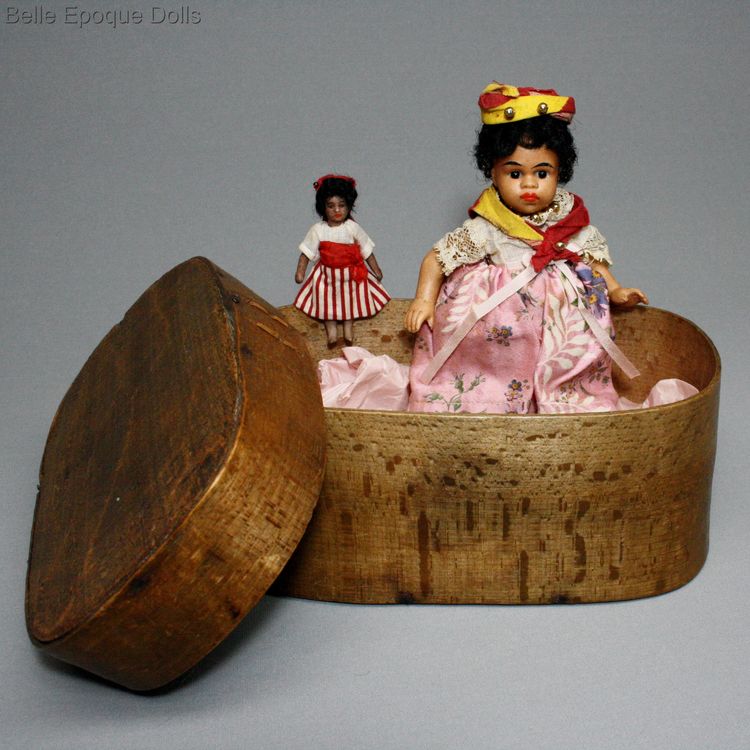 Antique Dollhouse miniature , antique mulatto Gebruder Kuhnlenz doll