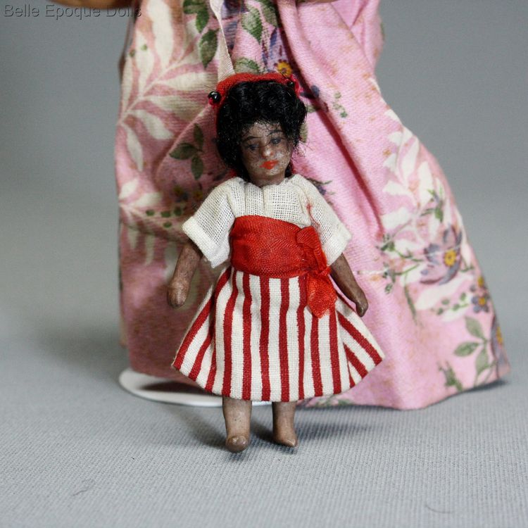 Antique Dollhouse miniature , Antique Brown Bare Feet mignonette 
