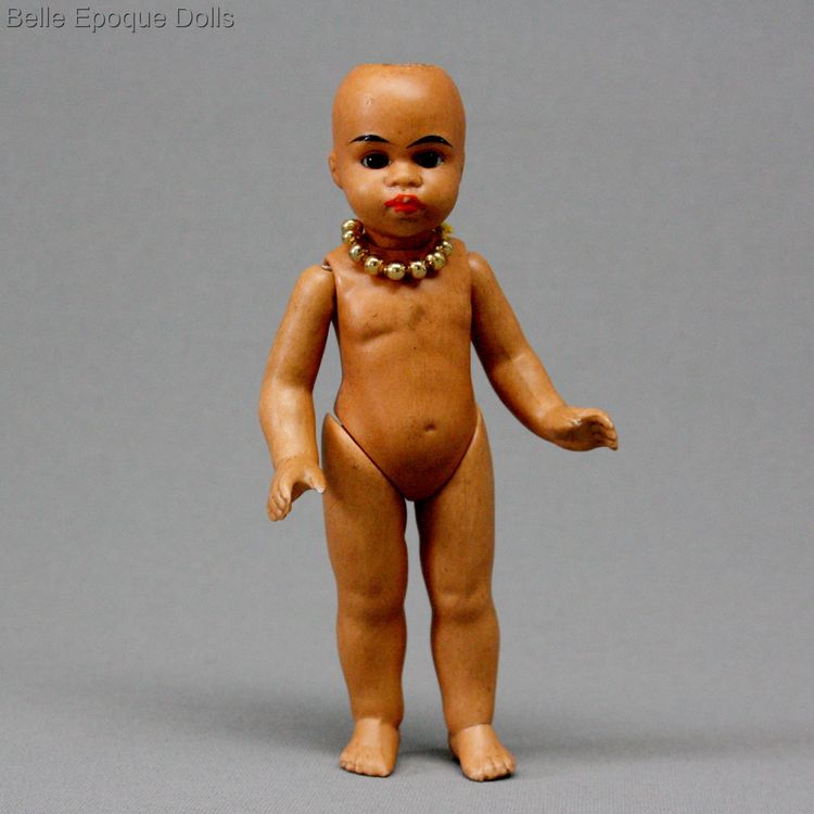 Antique Dollhouse miniature , antique mulatto Gebruder Kuhnlenz doll