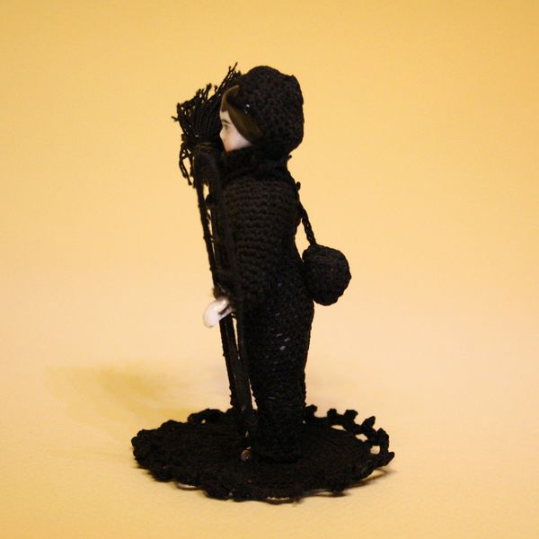 Antique all bisque varnished doll  , Antique frozen charlotte Chimney Sweeper , Antique Doll miniature