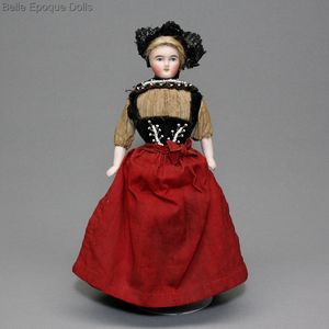 Antique German Dollhouse Lady in Original Costume
