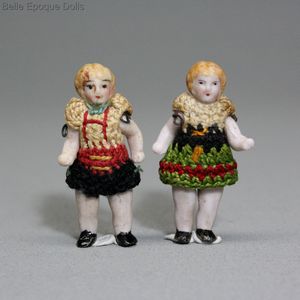 German All-Bisque Tiny Dolls - Brother and Sister