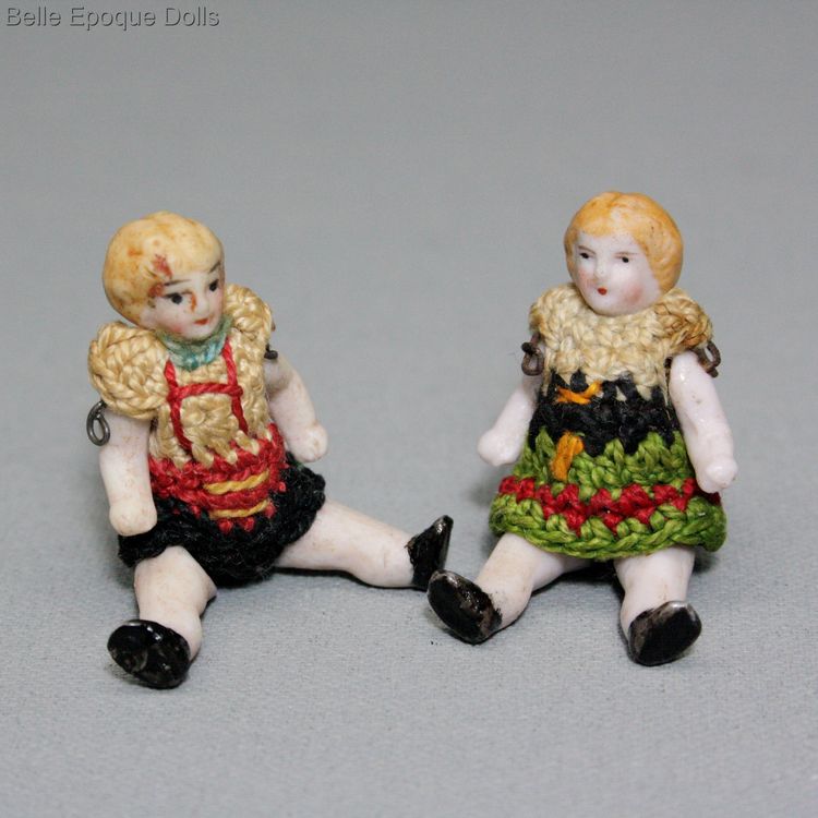 Puppenstuben zubehor ganzbiskuitpuppchen , Antique Dollhouse all-bisque tiny dolls , Puppenstuben zubehor ganzbiskuitpuppchen
