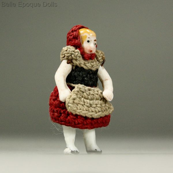 Antique Dollhouse miniature all bisque doll , Puppenstuben puppen carl horn