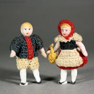 Pair of All-Bisque Tiny Dolls by Carl Horn  - Dad and Mother
