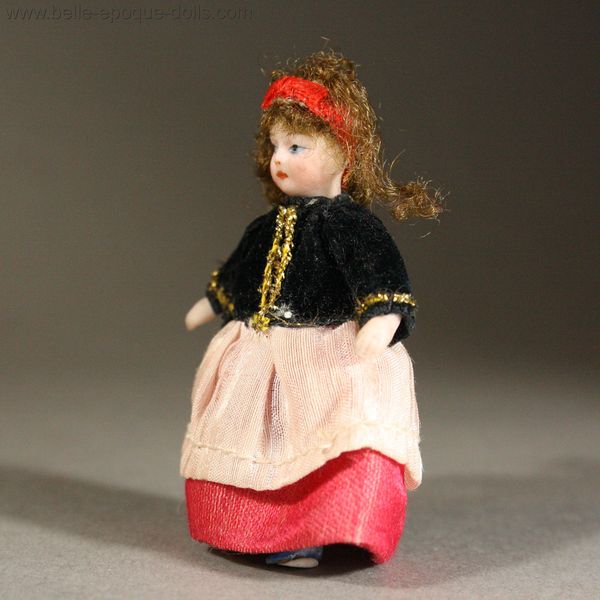 Antique french all bisque miniature doll , Antique  Lilliputian Doll