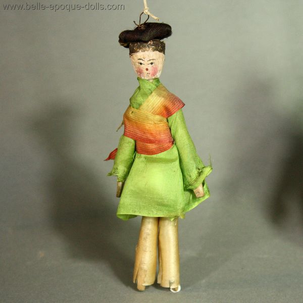 Puppenstuben grodnertal doll , antique miniature theater opera doll