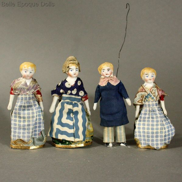 Antique dolls house dolls , Puppenstuben theaterpuppen