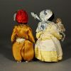 Antique French tiny mignonette , all bisque miniature antique doll , Antique  Lilliputian pair of Dolls ethnic 