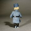 Antique French tiny mignonette militaria , all bisque miniature antique doll , Antique  Lilliputian soldier Doll 