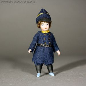 Antique All-Bisque Lilliputian Doll - The WW1 French Soldier